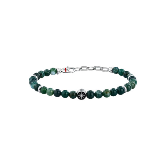 Sector SAGJ38 muška narukvica Marine Agate Green Stone Stainless Steel