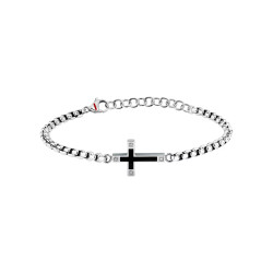 Sector SZQ35 muška narukvica Black Enamel Cross Silver Stainless Steel