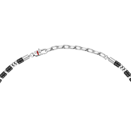 Sector SZS130 muška ogrlica Basic Black Agate Stone Stainless Steel