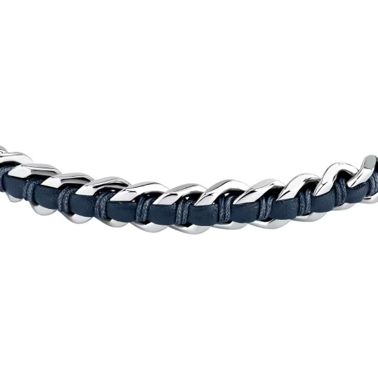 Sector SZV125 muška narukvica Bandy Silver Stainless Steel Deep Blue Detail