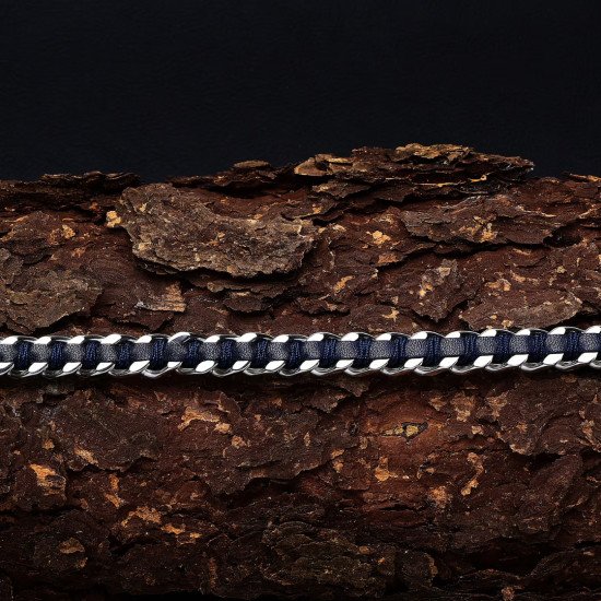 Sector SZV125 muška narukvica Bandy Silver Stainless Steel Deep Blue Detail