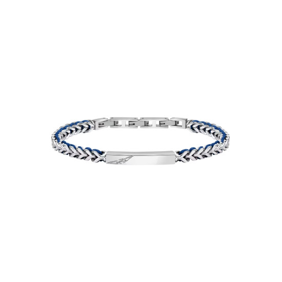 Sector SZV73 muška narukvica ARM Ring Bandy Bestseller Silver Stainless Steel Blue Detail