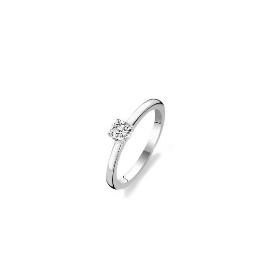 TI SENTO 12110ZI/56 prsten Classic White Zirconia 5mm Sterling Silver 925 Platinum Plated Veličina 56