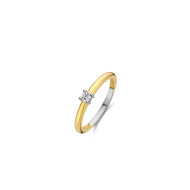 TI SENTO 12211ZY/54 prsten Classic White Zirconia 3mm Sterling Silver 925 Yellow Gold Plated Veličina 54