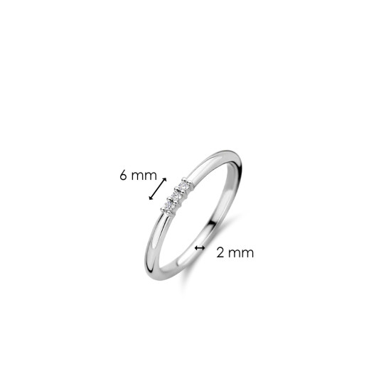 TI SENTO 12250ZI/54 prsten Classic Triple White Zirconia Sterling Silver 925 Platinum Plated Veličina 54    