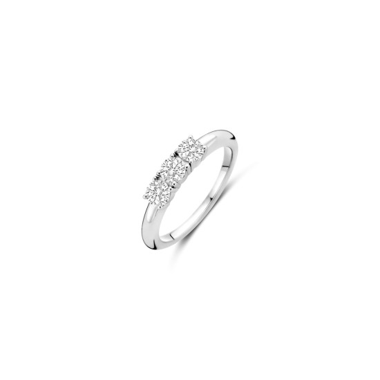 TI SENTO 12349ZI/56 Classic Triple White Zirconia Sterling Silver 925 Platinum Plated Veličina 56