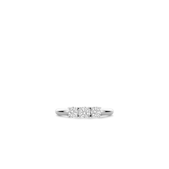TI SENTO 12349ZI/56 Classic Triple White Zirconia Sterling Silver 925 Platinum Plated Veličina 56