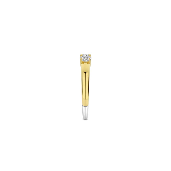 TI SENTO 12349ZY/50 Classic Triple White Zirconia Sterling Silver 925 Yellow Gold Plated Veličina 50
