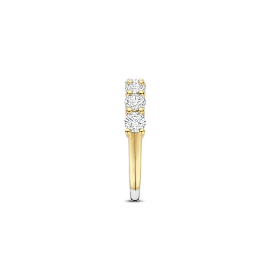 TI SENTO 12380ZY/54 prsten Eternity Tennis Hand-set White Zirconia 4mm Sterling Silver 925 Yellow Gold Plated Veličina 54