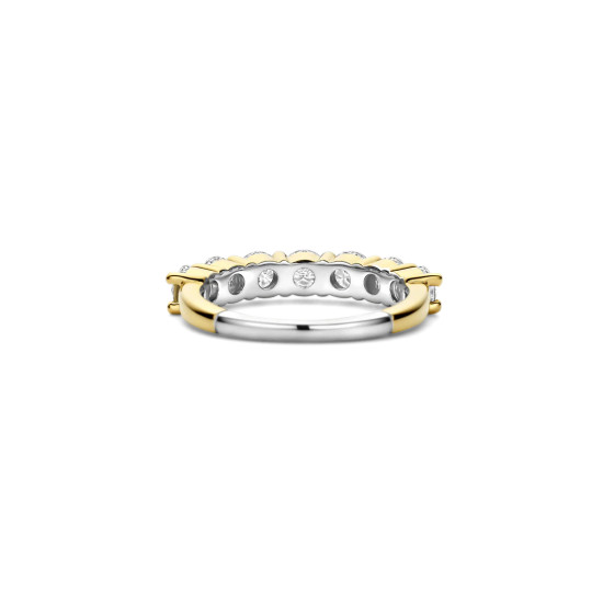 TI SENTO 12380ZY/54 prsten Eternity Tennis Hand-set White Zirconia 4mm Sterling Silver 925 Yellow Gold Plated Veličina 54