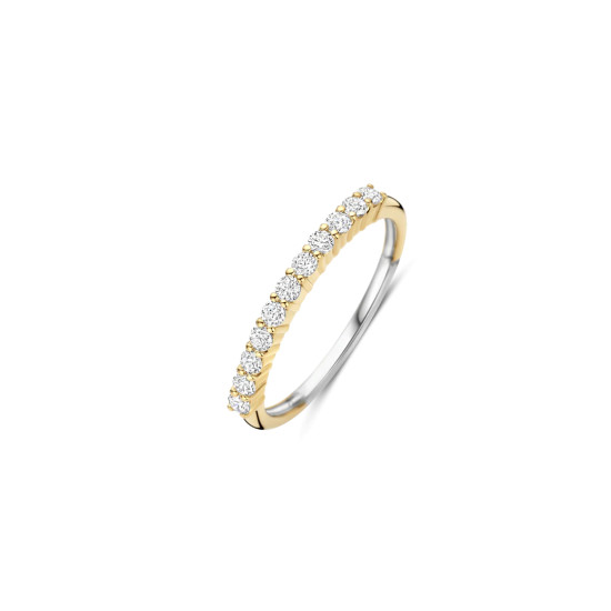 TI SENTO 12382ZY/56 prsten Tennis 2mm Zirconia White Yellow Gold Plated Sterling Silver 925 Veličina 56