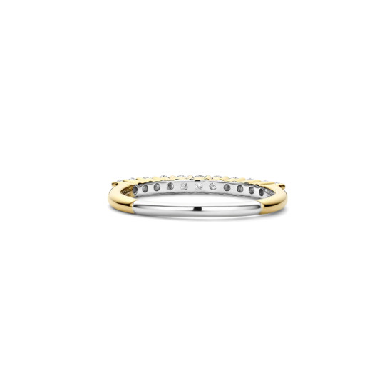 TI SENTO 12382ZY/56 prsten Tennis 2mm Zirconia White Yellow Gold Plated Sterling Silver 925 Veličina 56