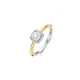 TI SENTO 12388ZY/58 prsten Classic Square White Zirconia 7mm Sterling Silver 925 Yellow Gold Plated Veličina 58