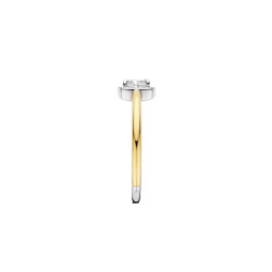 TI SENTO 12388ZY/58 prsten Classic Square White Zirconia 7mm Sterling Silver 925 Yellow Gold Plated Veličina 58