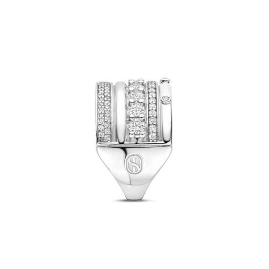 TI SENTO 12396ZI/56 prsten Classic Layered Zirconia - L model Hand-set White Zirconia Sterling Silver 925 Veličina 56
