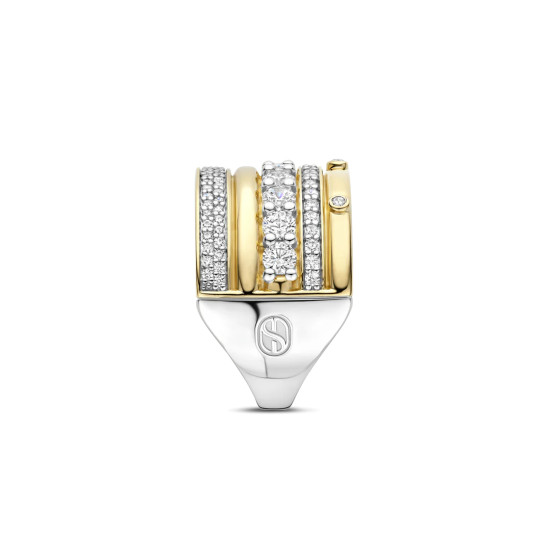 TI SENTO 12396ZY/54 prsten Classic Layered Zirconia Ring L model Sterling Silver 925 Yellow Gold Plated Veličina 54
