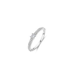 TI SENTO 12400ZI/52 prsten Classic White Zirconia 5mm Hand-set Sterling Silver 925 Platinum Plated Veličina 52