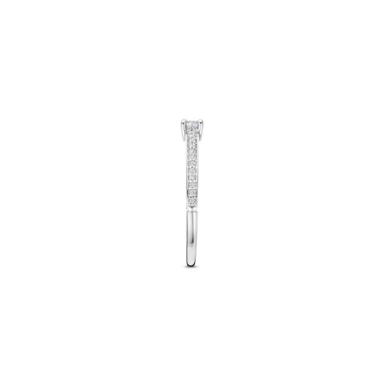 TI SENTO 12400ZI/50 prsten Classic White Zirconia 5mm Hand-set Sterling Silver 925 Platinum Plated Veličina 50