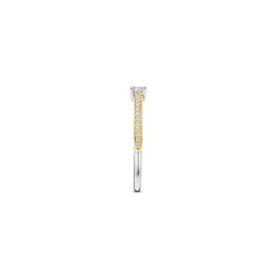 TI SENTO 12400ZY/52 prsten Classic White Zirconia 5mm Hand-set Sterling Silver 925 Yellow Gold Plated Veličina 52