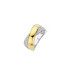 TI SENTO 12404ZY/56 prsten Bold White Hand-set Zirconia Crossover Sterling Silver 925 Yellow Gold Plated Veličina 56