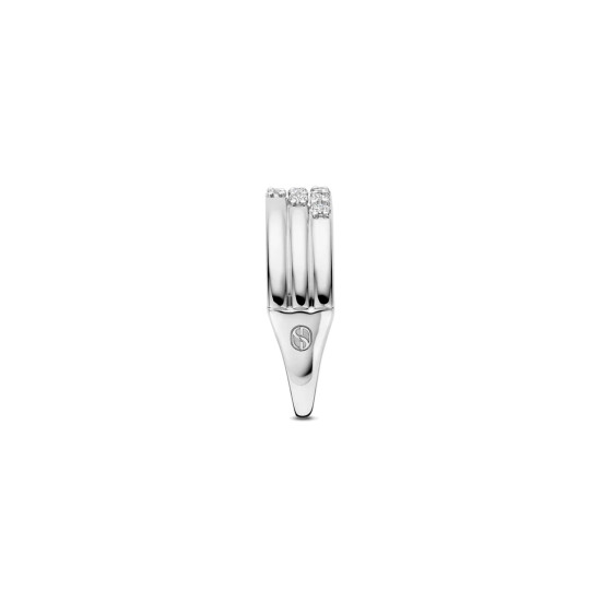 TI SENTO 12411ZI/54 prsten Stardust Hand-set White Zirconia Layered M model Sterling Silver 925 Platinum Plated Veličina 54