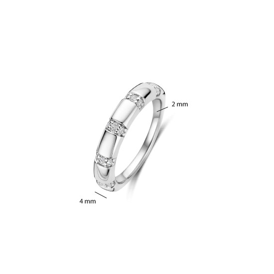 TI SENTO 12417ZI/52 prsten Vintage Zirconia White Hand-Set Sterling Silver 925 Platinum Plated Veličina 52