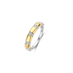TI SENTO 12417ZY/52 prsten Vintage Zirconia White Hand-Set Sterling Silver 925 Yellow Gold Plated Veličina 52