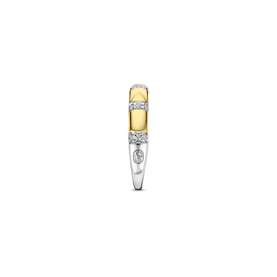 TI SENTO 12417ZY/52 prsten Vintage Zirconia White Hand-Set Sterling Silver 925 Yellow Gold Plated Veličina 52