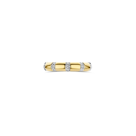 TI SENTO 12417ZY/52 prsten Vintage Zirconia White Hand-Set Sterling Silver 925 Yellow Gold Plated Veličina 52