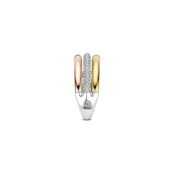 TI SENTO 12427TZ/56 prsten Tricolor Zirconia Silver Sterling Silver 925 Yellow Gold Plated Rose Gold Plated Veličina 56