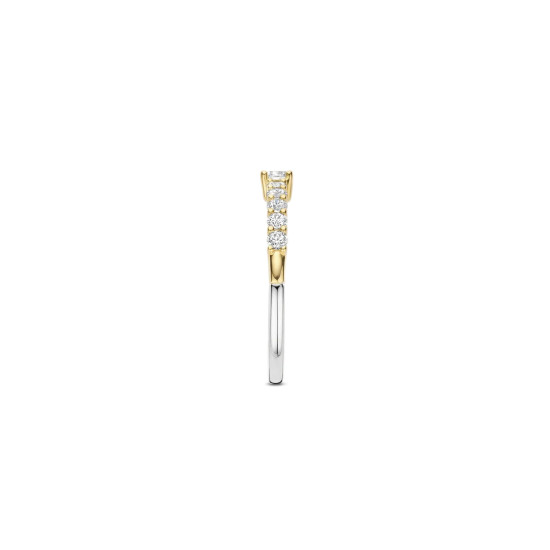 TI SENTO 12429ZY/54 prsten Tennis Ring Stone Zirconia White 925 Sterling Silver Yellow Gold Plated 2mm Veličina 54