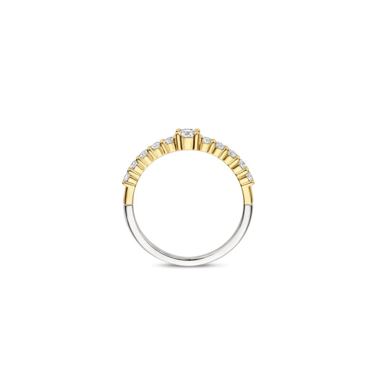 TI SENTO 12429ZY/54 prsten Tennis Ring Stone Zirconia White 925 Sterling Silver Yellow Gold Plated 2mm Veličina 54