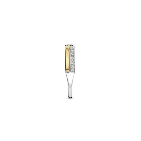TI SENTO 12433ZY/54 prsten Classic Contrast Zirconia Premium 925 Sterling Silver Gold Plated Veličina 54