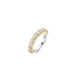 TI SENTO 12434ZY/54 prsten Contrast Tennis Classic Premium 925 Sterling Silver Gold Plated Veličina 54