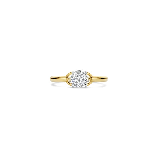 TI SENTO 12452ZY/54 prsten Classic Open Zirconia Premium 925 Sterling Silver Gold Plated Veličina 54