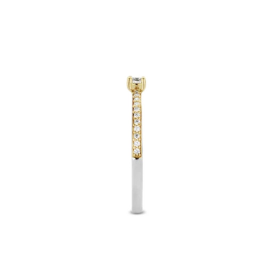 TI SENTO 1869ZY/56 prsten Classic Stackable Zirconia White Sterling Silver 925 Yellow Gold Plated Veličina 56