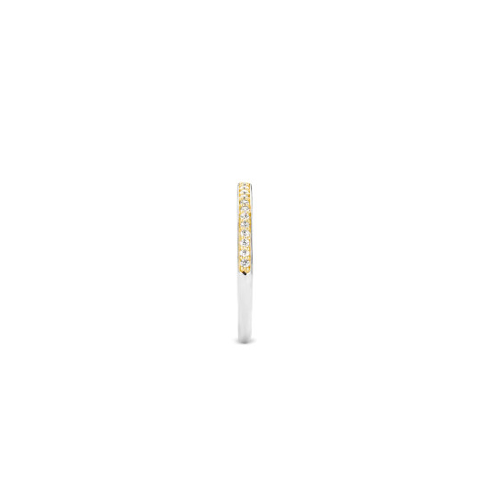 TI SENTO 1923ZY/60 prsten Thin Zirconia White Sterling Silver 925 Yellow Gold Plated Veličina 60