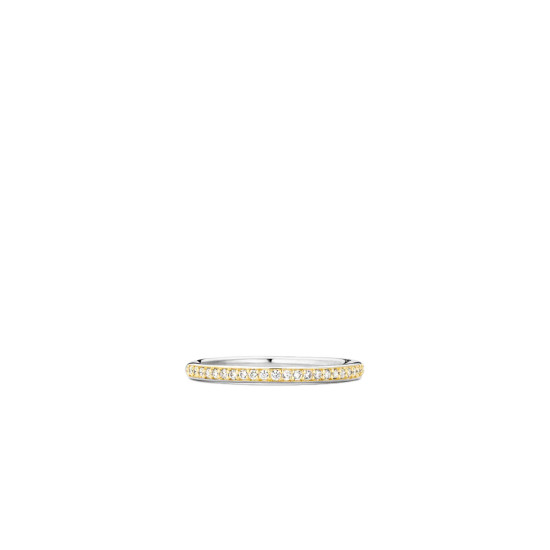 TI SENTO 1923ZY/60 prsten Thin Zirconia White Sterling Silver 925 Yellow Gold Plated Veličina 60