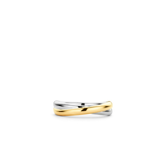 TI SENTO 1953SY/62 prsten Bicolor Crossover XS model Sterling Silver 925 Yellow Gold Plated Veličina 62