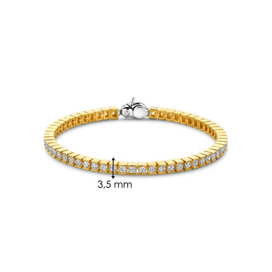 TI SENTO 23039ZY narukvica Tennis Iconic Cubic Zirconia 3,5MM Silver Sterling 925 Yellow Gold Plated