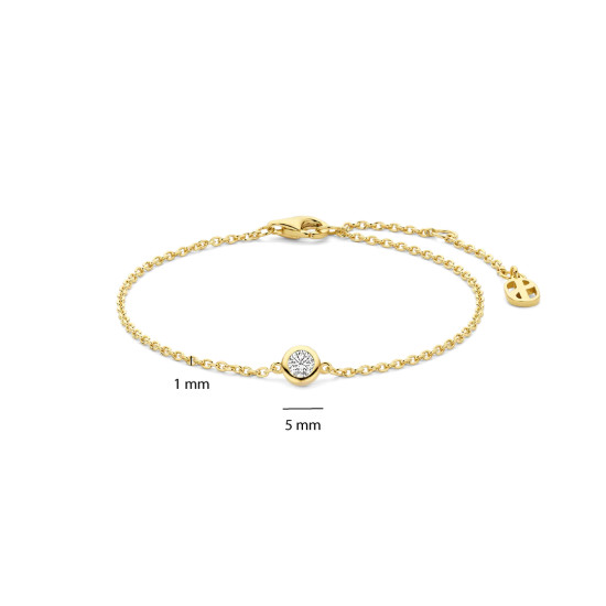 TI SENTO 23092ZY narukvica Classic Zirconia Minimalist Silver Plated 18ct Gold Vermeil