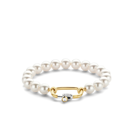 TI SENTO 2961PW narukvica Shell Pearl White Chain Silver Sterling 925 Yellow Gold Plated veličina S