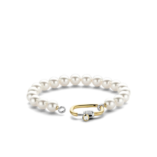 TI SENTO 2961PW narukvica Shell Pearl White Chain Silver Sterling 925 Yellow Gold Plated veličina S