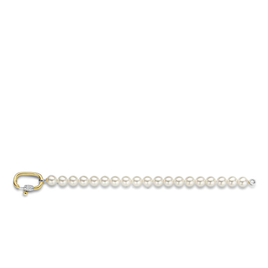TI SENTO 2961PW narukvica Shell Pearl White Chain Silver Sterling 925 Yellow Gold Plated veličina S