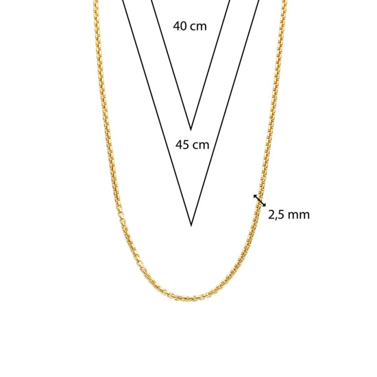 TI SENTO 34030SY ogrlica Basic Box Chain Sterling Silver 925 Yellow gold plated
