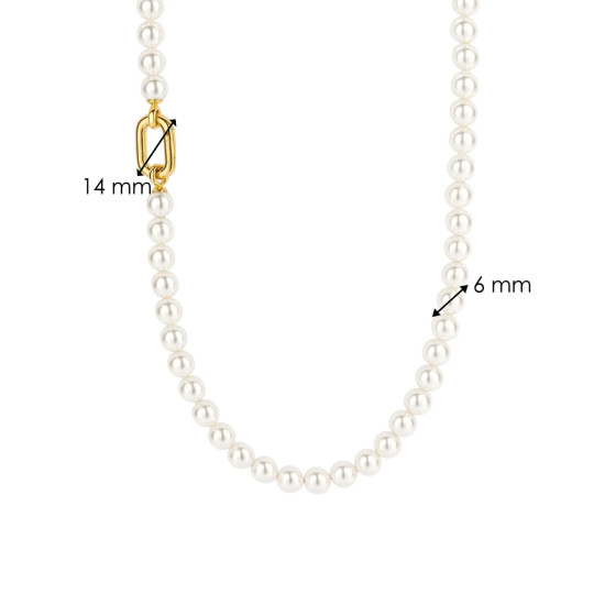 TI SENTO 34050YP/42 ogrlica Shell Pearl Sterling Silver 925 Yellow Gold Plated PERFECT GIFT