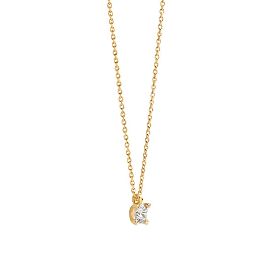 TI SENTO 34087ZY ogrlica Classic Zirconia Sterling Silver 925 Yellow Gold Plated Timeless Bestseller