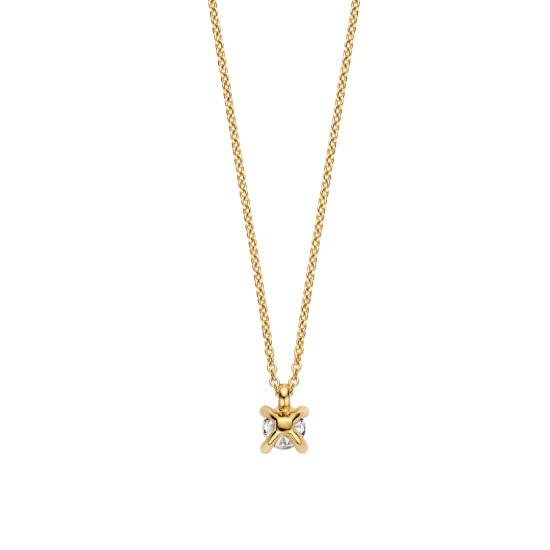 TI SENTO 34087ZY ogrlica Classic Zirconia Sterling Silver 925 Yellow Gold Plated Timeless Bestseller