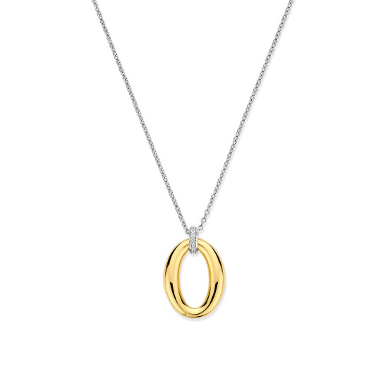 TI SENTO 34091ZY ogrlica Classic Soft Oval Sterling Silver 925 Yellow gold plated