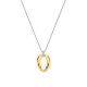 TI SENTO 34091ZY ogrlica Classic Soft Oval Sterling Silver 925 Yellow gold plated